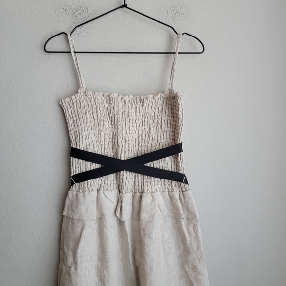 Reformation Miles Linen Dress in Oatmeal size L NWT - Picture 4 of 9